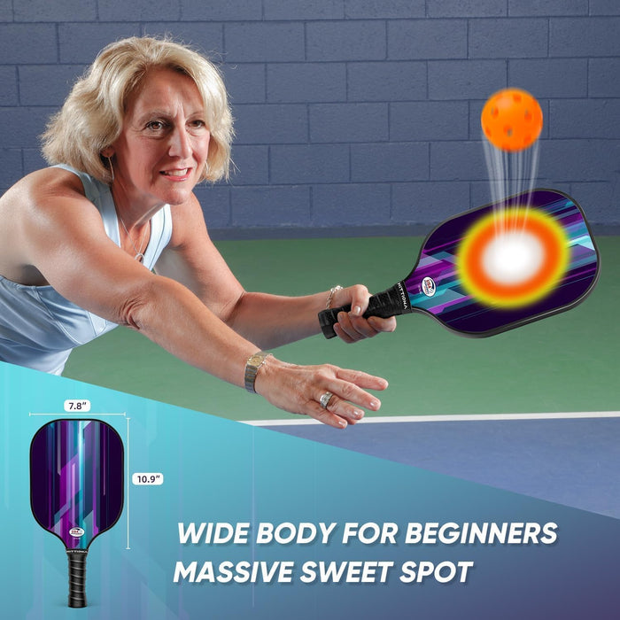 Paletas de pickleball - Juego de 2 palas de pickleball de fibra de vidrio, paquete de 2 con 4 bolas de pickleball - Quierox - Tienda Online