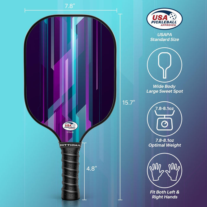 Paletas de pickleball - Juego de 2 palas de pickleball de fibra de vidrio, paquete de 2 con 4 bolas de pickleball - Quierox - Tienda Online