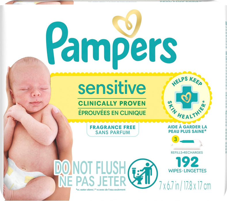 Pampers Sensitive Toallitas húmedas para bebés a base de agua 192 toallitas - Quierox - Tienda Online