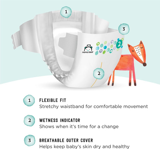 Pañales de tacto suave Mama Bear , hipoalergénicos, talla 2, 46 unidades, color blanco - Quierox - Tienda Online