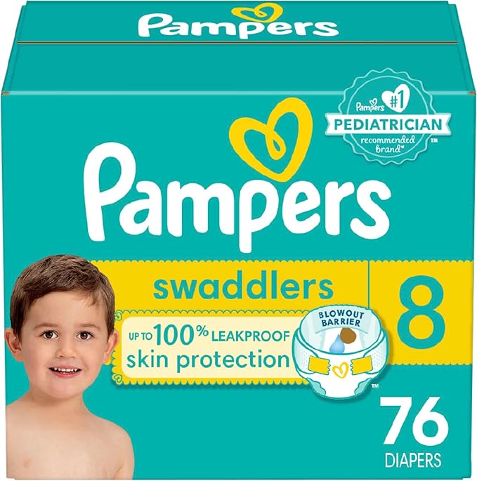 Pañales Pampers Swaddlers, talla 8, absorbentes, mantienen al bebé seco - Quierox - Tienda Online