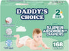 Pañales superabsorbentes tamaño 2, pañales Daddy's Choice para bebé 168 pañales - Quierox - Tienda Online