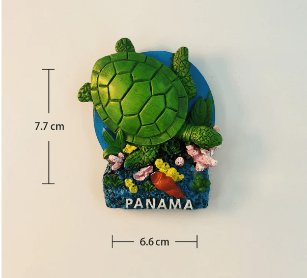 Panamá, tortuga marina, estereoscópica 3D, recuerdos de turismo, pintura de resina - Quierox - Tienda Online