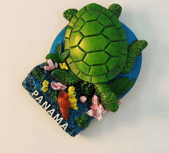 Panamá, tortuga marina, estereoscópica 3D, recuerdos de turismo, pintura de resina - Quierox - Tienda Online