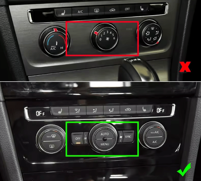Panel de aire acondicionado de la consola central del interior del coche, para VW Golf 7 VII MK7 7.5 2014 - 2019 - Quierox - Tienda Online