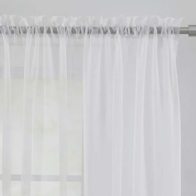 Panel de cortina de gasa transparente Mainstays Marjorie, 1 panel, blanco, 140 cm de ancho x 213 cm de largo - Quierox - Tienda Online
