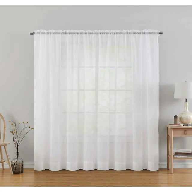 Panel de cortina de gasa transparente Mainstays Marjorie, 1 panel, blanco, 140 cm de ancho x 213 cm de largo - Quierox - Tienda Online