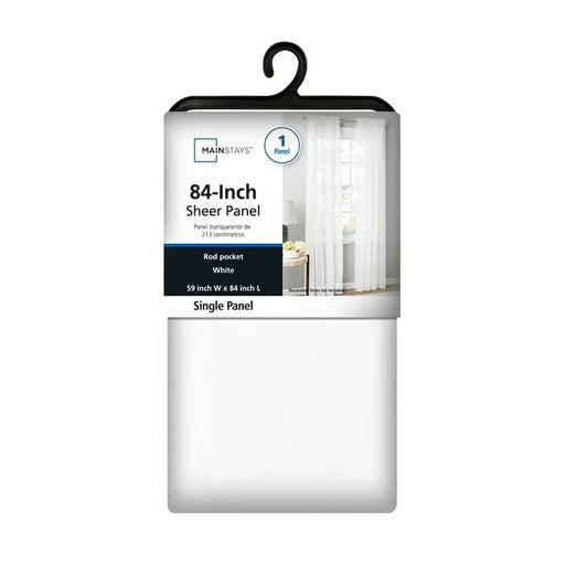 Panel de cortina de gasa transparente Mainstays Marjorie, 1 panel, blanco, 140 cm de ancho x 213 cm de largo - Quierox - Tienda Online