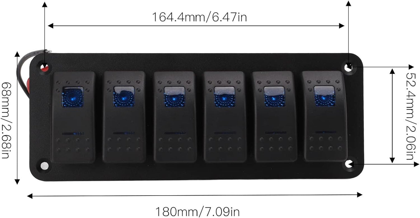 Panel de interruptor basculante impermeable IP65, 6 cuadrillas - Quierox - Tienda Online