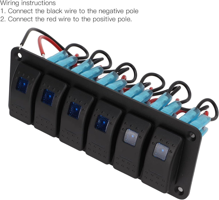 Panel de interruptor basculante impermeable IP65, 6 cuadrillas - Quierox - Tienda Online