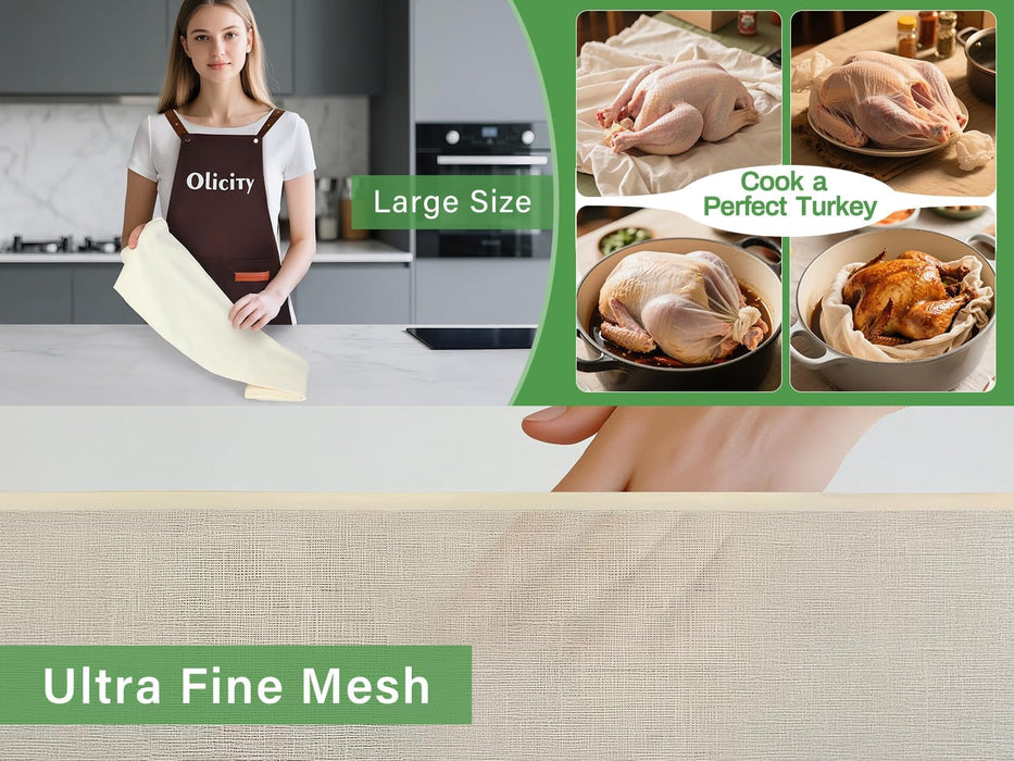 Paños de queso orgánicos, con certificación GOTS, grado 100, 91 x 91 cm, reutilizables, con bordes cerrados - Quierox - Tienda Online