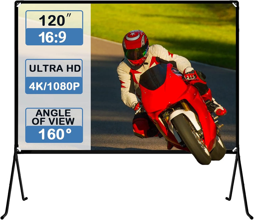 Pantalla de proyección (120 pulgadas) plegable con soporte HD - Quierox - Tienda Online