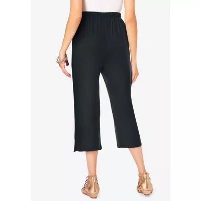 Pantalón capri de punto suave de talla grande para mujer de Roaman - Quierox - Tienda Online