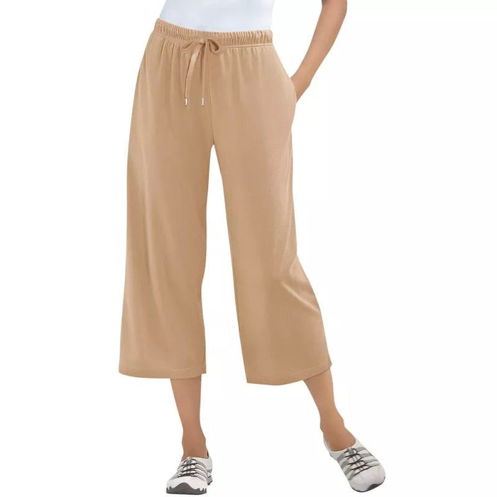 Pantalón capri deportivo de punto de talla grande para mujer - Quierox - Tienda Online