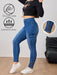 Pantalón Cargo de Mezclilla Elástica para Mujer, Cintura Alta y Efecto Levanta Glúteos - Quierox - Tienda Online