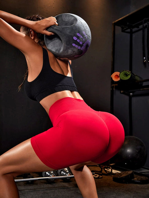 Pantalón corto deportivo con cintura ancha sin costuras, efecto "pompis levantados" - Quierox - Tienda Online