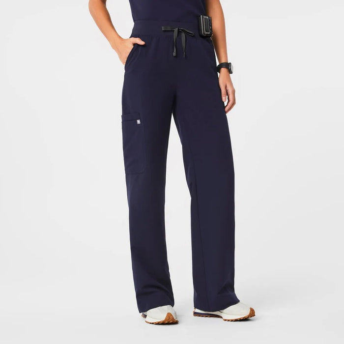 Pantalón de uniforme médico de pierna ancha y cintura alta - Quierox - Tienda Online