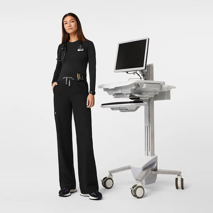 Pantalón de uniforme médico de pierna ancha y cintura alta - Quierox - Tienda Online