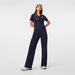 Pantalón de uniforme médico de pierna ancha y cintura alta - Quierox - Tienda Online