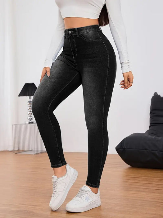 Pantalón vaquero ajustado de mujer, con bolsillos inclinados - Quierox - Tienda Online