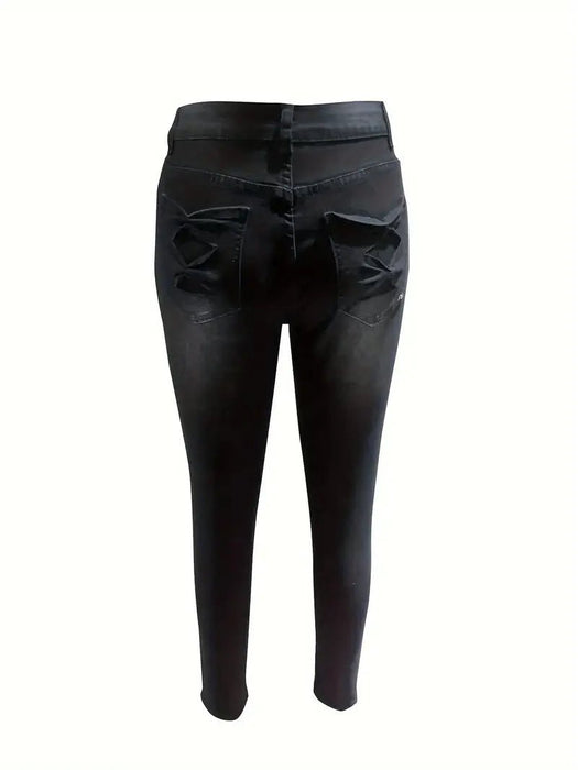 Pantalón vaquero ajustado de mujer, con bolsillos inclinados - Quierox - Tienda Online