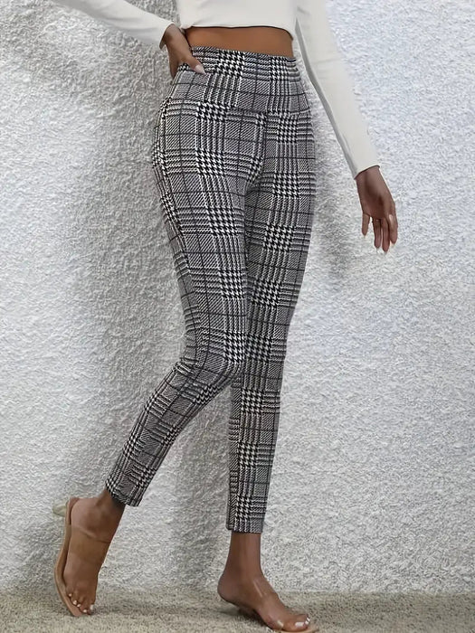 Pantalones a cuadros elegantes para mujer - Pantalones largos formales - Quierox - Tienda Online