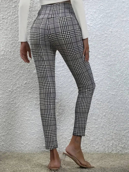 Pantalones a cuadros elegantes para mujer - Pantalones largos formales - Quierox - Tienda Online