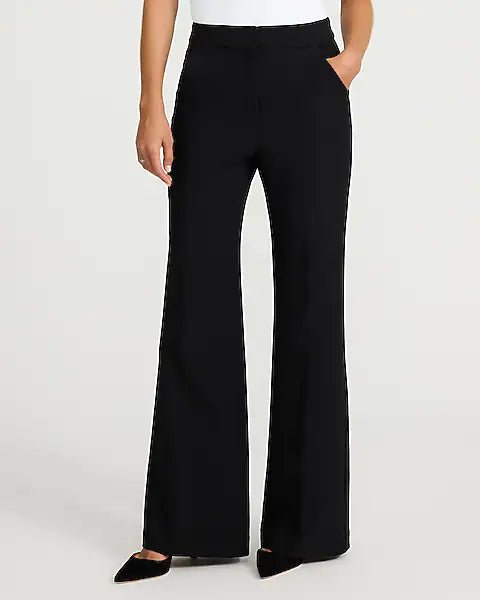 Pantalones acampanados de cintura alta de sarga elástica Editor Studio - Quierox - Tienda Online