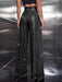 Pantalones anchos con lentejuelas brillantes para mujer, cintura alta, brillantes, para fiestas y clubes - Quierox - Tienda Online