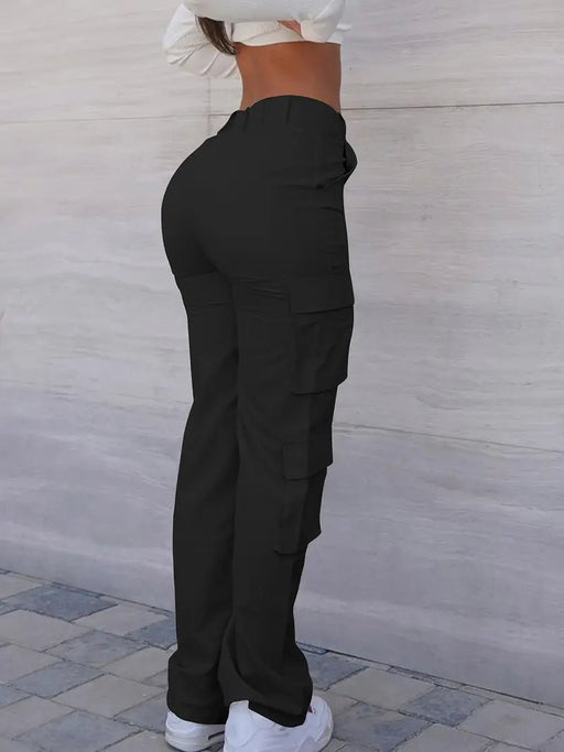 Pantalones cargo casuales para mujer con bolsillos de solapa - Cómodos, holgados - Quierox - Tienda Online