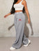 Pantalones casuales holgados de cintura alta para mujer con diseño de araña de dibujo - Quierox - Tienda Online