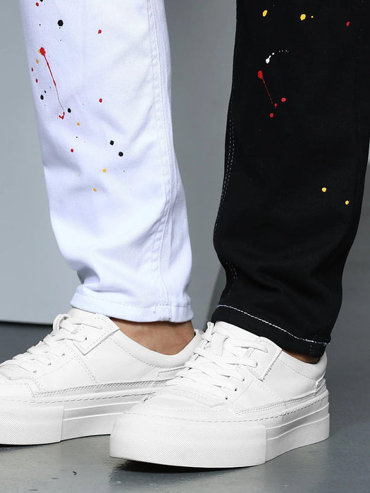 Pantalones con diseño de zanahoria y rotos con salpicaduras para hombre de Manfinity - Quierox - Tienda Online