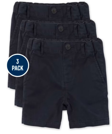 Pantalones Cortos Chinos De Uniforme Para Bebés Y Niños Pequeños, Paquete De 3 - Navy - Quierox - Tienda Online