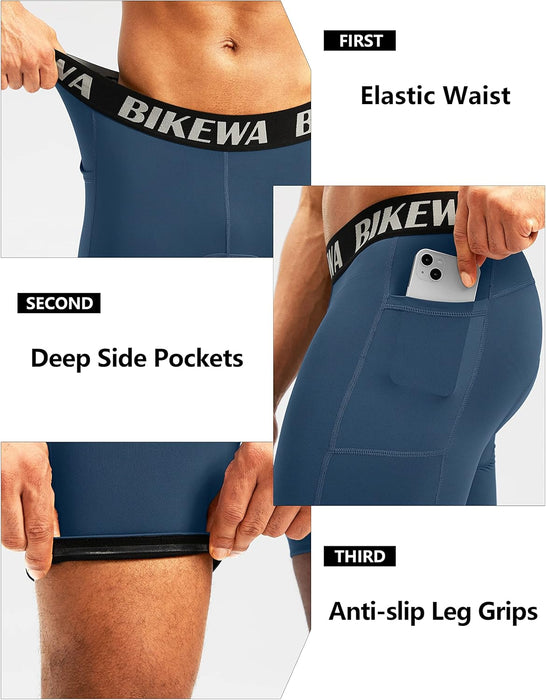 Pantalones cortos de ciclismo acolchados 4D para hombre, ropa interior de ciclismo - Quierox - Tienda Online