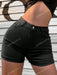 Pantalones cortos de cuero sintético con cintura alta y dos bolsillos traseros de Apperloth - Quierox - Tienda Online