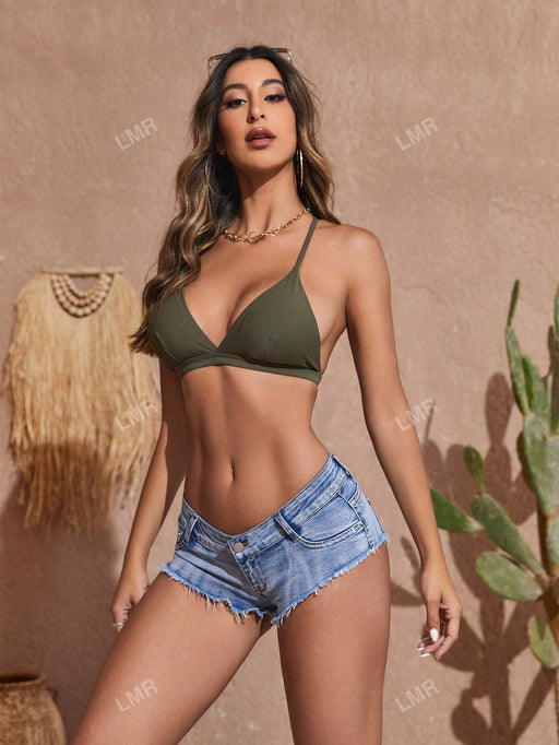 Pantalones cortos de mezclilla con dobladillo sin rematar - Quierox - Tienda Online