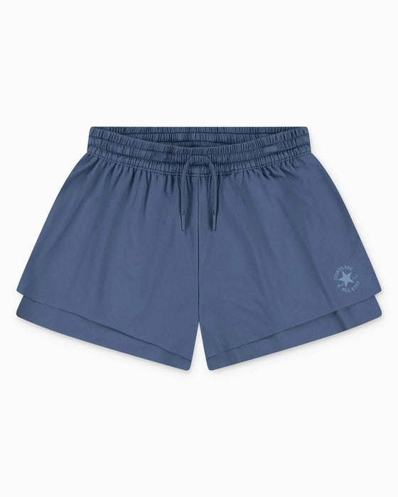 Pantalones cortos holgados con capas Converse para niñas en azul - Quierox - Tienda Online
