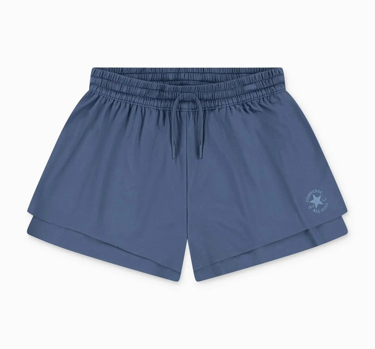 Pantalones cortos holgados con capas Converse para niñas en azul - Quierox - Tienda Online