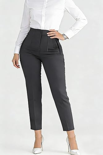 Pantalones de vestir elásticos para mujer, de cintura alta - Quierox - Tienda Online