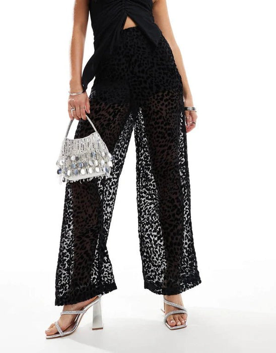 Pantalones transparentes de ASOS DESIGN con estampado animal desgastado en negro - Quierox - Tienda Online