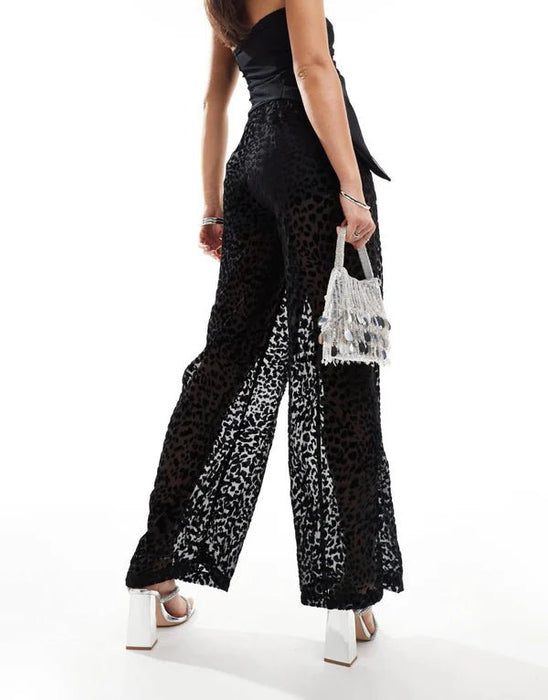 Pantalones transparentes de ASOS DESIGN con estampado animal desgastado en negro - Quierox - Tienda Online