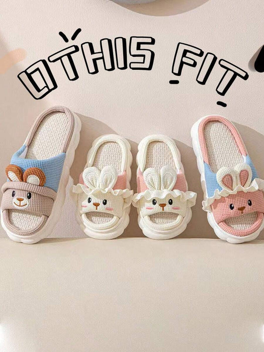 Pantuflas de animales de dibujos animados suaves, cómodas e informales para mujer - Quierox - Tienda Online