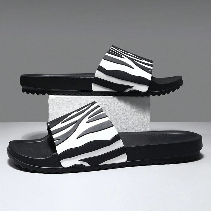 Pantuflas para unisex clásicas con patrón salvaje de cebra en blanco y negro cruzado - Quierox - Tienda Online