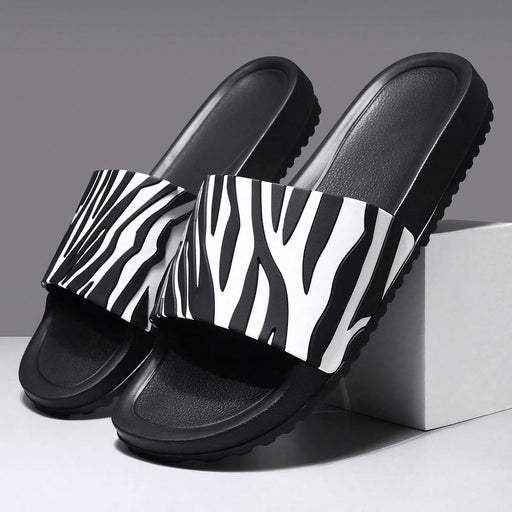 Pantuflas para unisex clásicas con patrón salvaje de cebra en blanco y negro cruzado - Quierox - Tienda Online