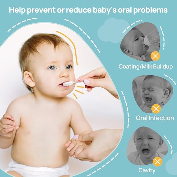 Papablic Limpiador de lengua para bebés de 0 a 2 años, paquete de 40und - Quierox - Tienda Online