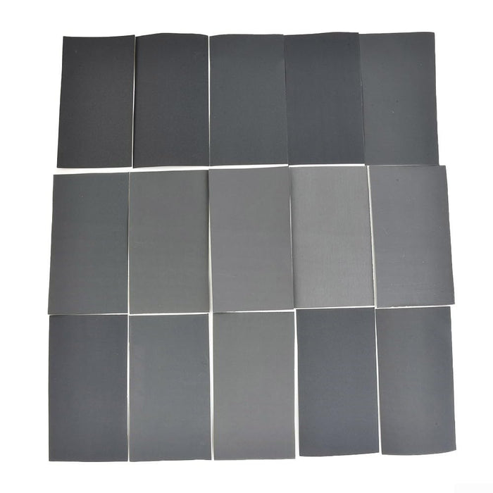 Papel de lija de carburo de silicio, juego de 15 piezas, adecuado para barniz, coches, pulir - Quierox - Tienda Online