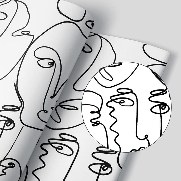 Papel tapiz moderno de línea abstracta para despegar y pegar 17.7 x 117 pulgadas - Quierox - Tienda Online