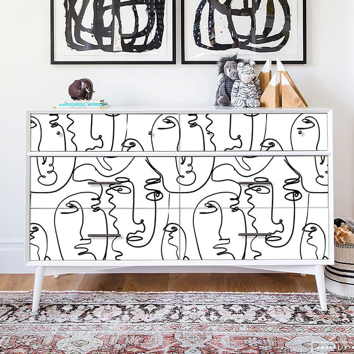 Papel tapiz moderno de línea abstracta para despegar y pegar 17.7 x 117 pulgadas - Quierox - Tienda Online