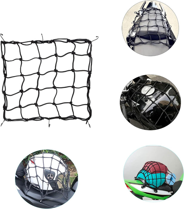Paquete de 1 redes elásticas con 6 ganchos para carga de motocicletas 30 x 30 cm - Quierox - Tienda Online