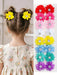 Paquete de 10 scrunchies de flores de unicolor para niñas - Quierox - Tienda Online